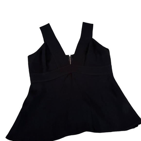 Trouvé Black V-neck Plunging Neckline Back Zipper Top Size M - Picture 10 of 17